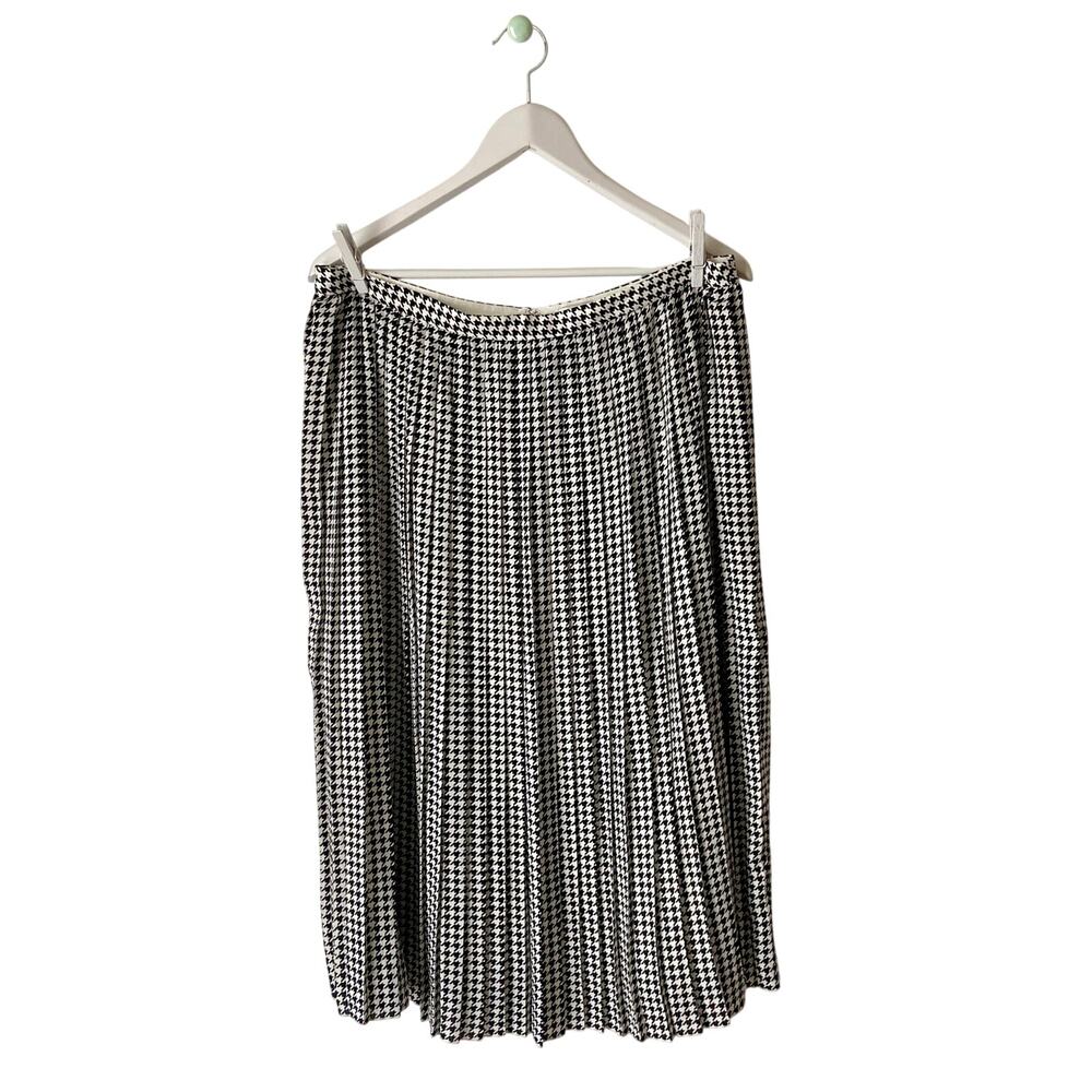 J. Crew Pleated Houndstooth Print Full Skirt Size 14